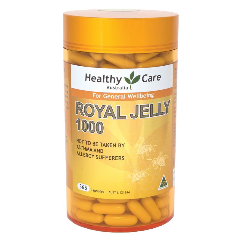Healthy Care Royal Jelly 1000 365 Capsules Front View