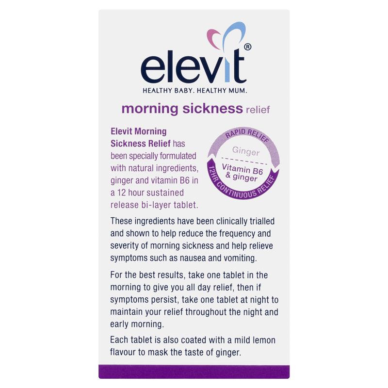 Elevit Morning Sickness Relief Tablets 30 pack (30 days) Side View
