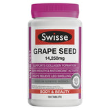 Swisse Grape Seed 14,250mg 180 Tablets Front View