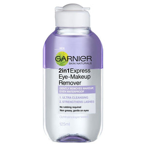 Garnier Express 2 In 1 Eye Makeup Remover 125ml Front View