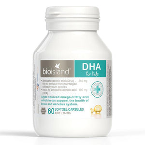 Bio Island DHA Kids 60 Capsules Front View