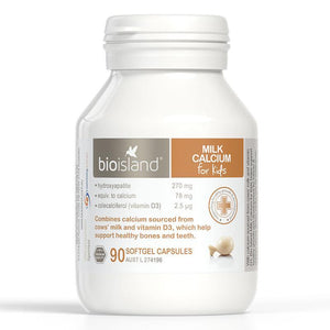 Bio Island Milk Calcium Kids 90 Capsules Front View