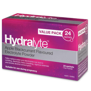 Hydralyte Apple Blackcurrant Sachets 4.9g x 24 Display View